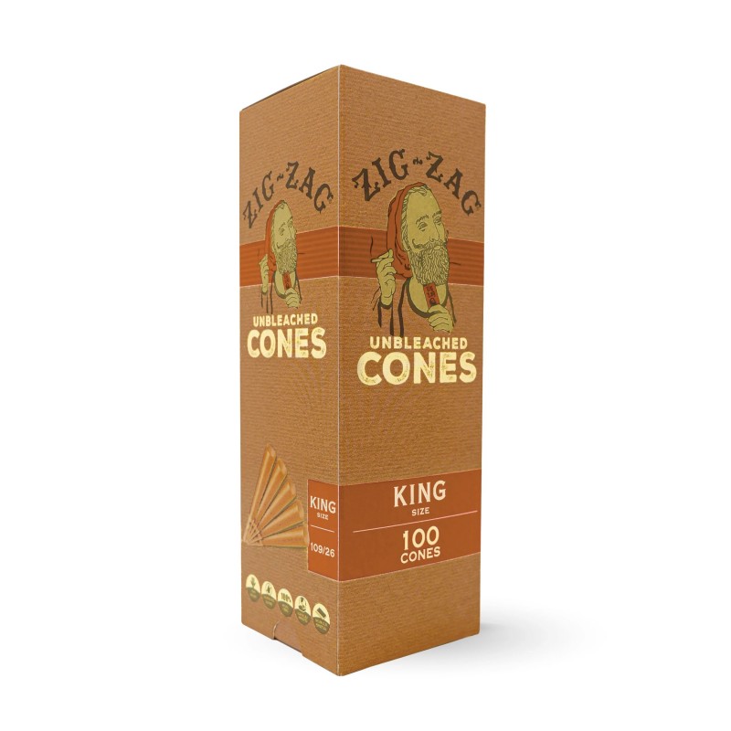 ZigZag Unbleached King Cones Mini Bulk Box 100CT, thc, , dry herb